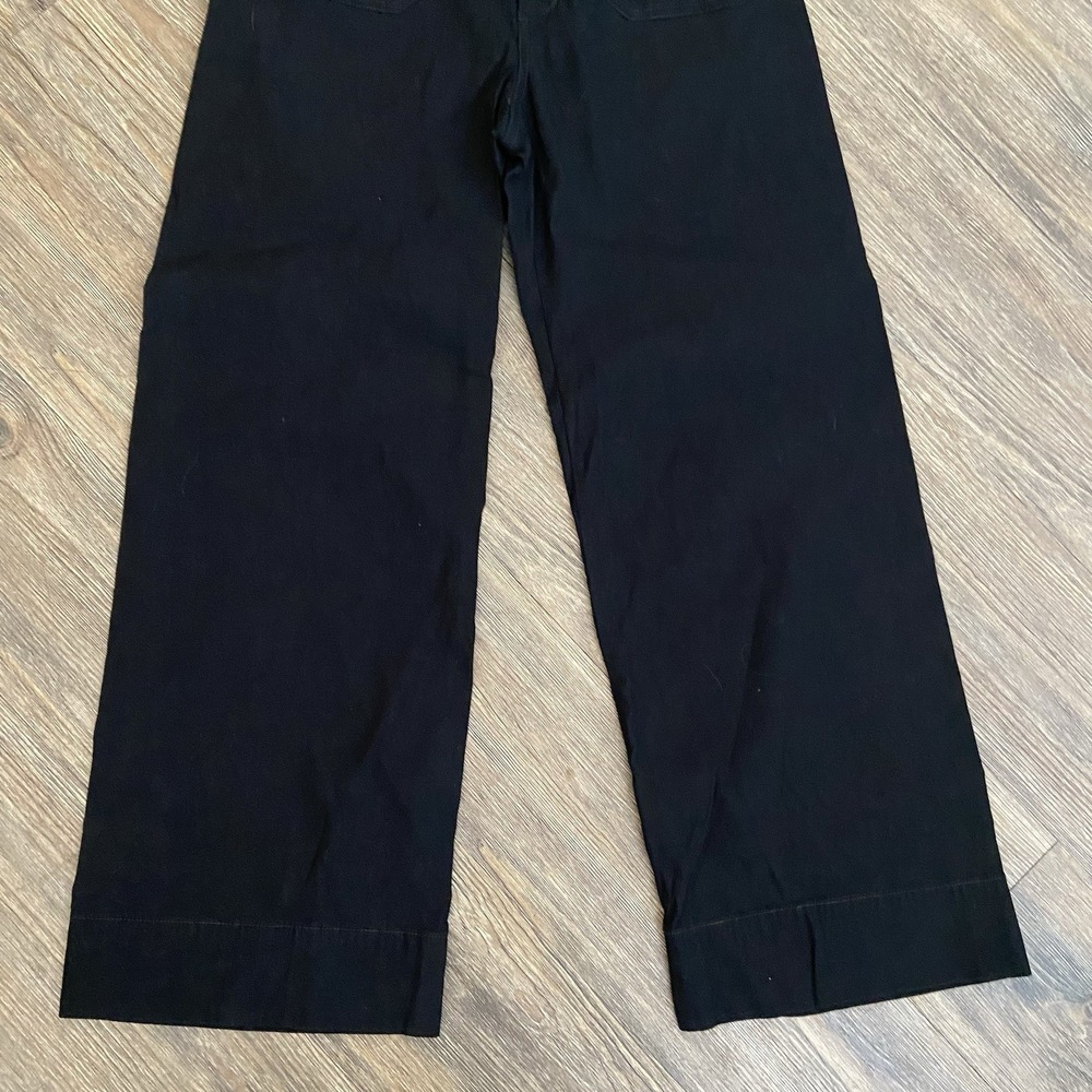 Anthropologie The Colette Crop Wide-Leg Black Pants by Maeve 25 - Picture 4 of 9